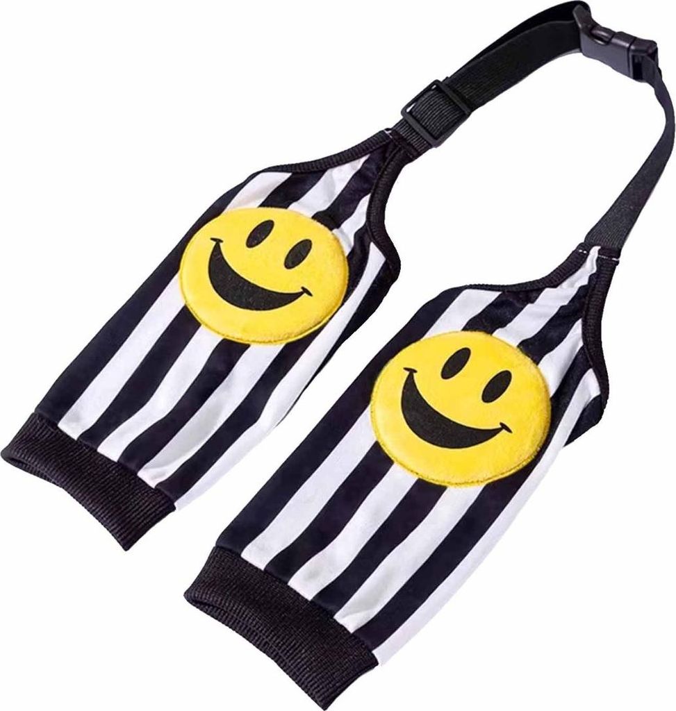 INF Gestreifte Smiley Hunde Kniebandage - 2er Pack: Ellbogenschoner für mittlere bis große Rassen XL