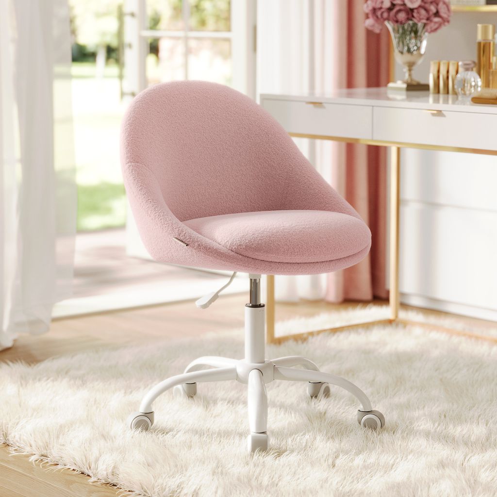 SONGMICS Homeoffice-Stuhl, Schminkstuhl aus Fleece, Produktbild 