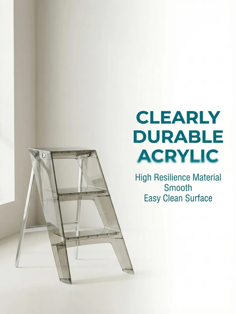 Escabeau pliable 3 marches en plastique : gagnez de la place et de la hauteur