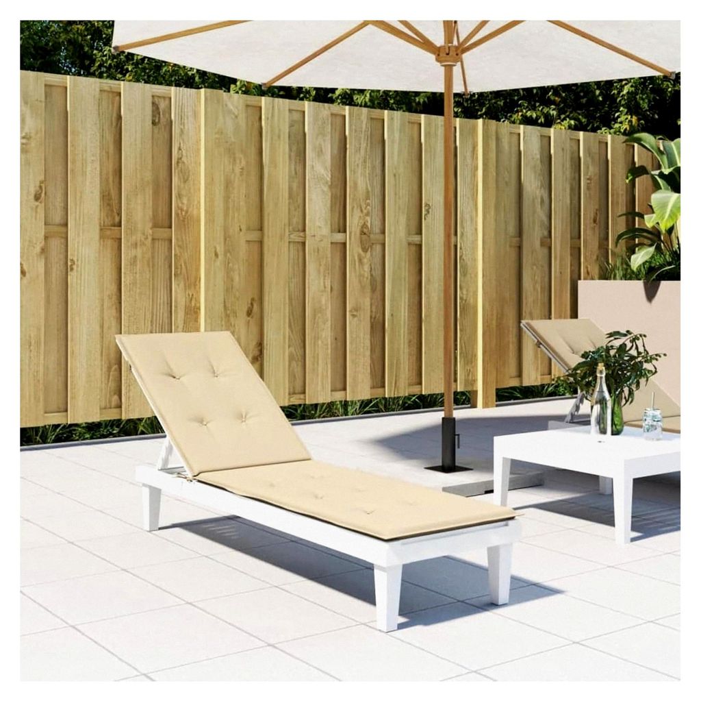 Liegestuhlauflage, Auflage für Hollywoodschaukel, Sonnenliege, Gartenliege, Liegenauflage, Deckchair Auflagen, Beige (75+105) x50x3 cm