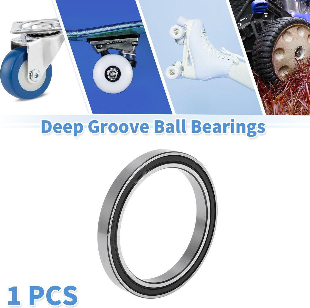 6814VV Rillenkugellager P0 70x90x10mm Geschmierte Lager Doppelgummilippe Schwarz Silberfarben für Scooter Skateboard-Räder