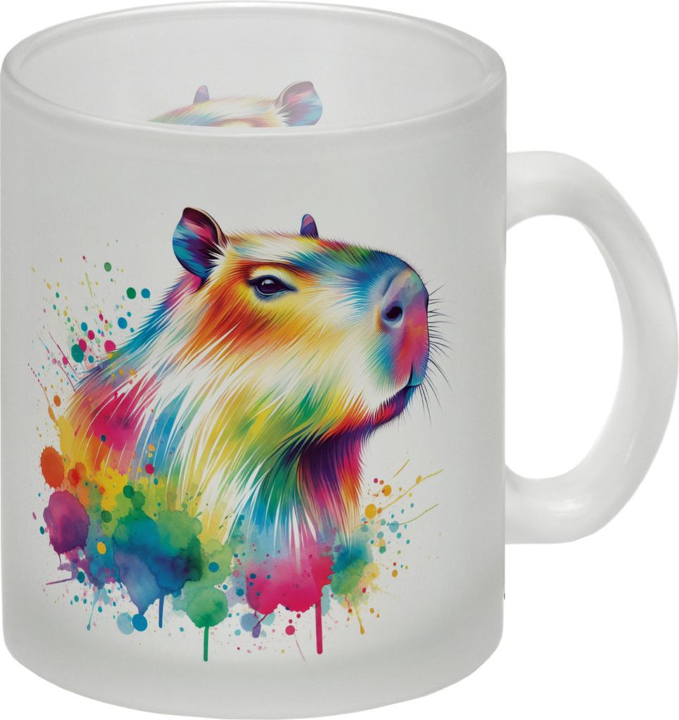 Capybara Aquarell Glas Tasse