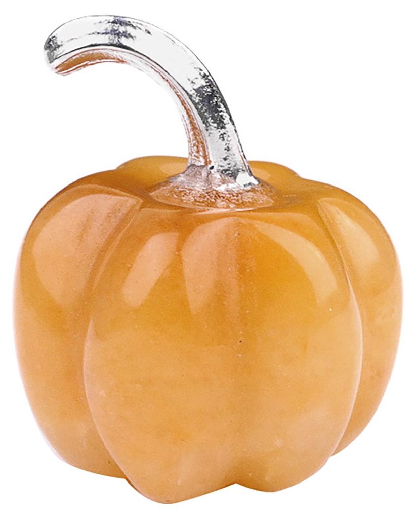 Kürbisfigur aus Naturstein, Mini-Kürbisstatue aus geschnitztem Edelstein, Heilstein-Ornament für Herbst, Erntedankfest, Halloween, Heimdekoration