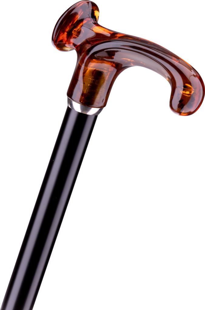Gehstock Relax OSTSEE GOLD, anatomischer Griff Bernstein- Optik, Metallstock schwarz, verstellbar 78-100 cm, stabiler Gummipuffer., Tragerichtung:R...
