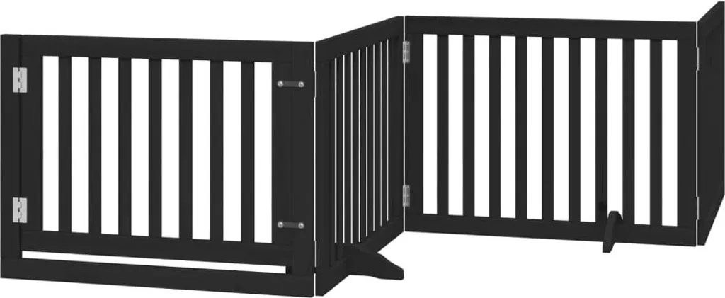 Cancelletto vidaXL 4 Pezzi Legno di Pioppo 320 cm - Nero e Robusto