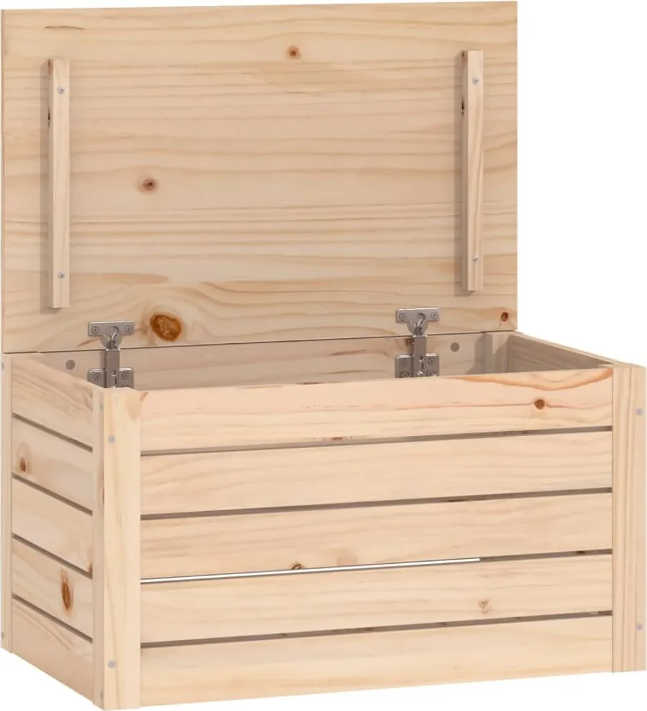 Coffre de rangement 59,5x36,5x33 cm en pin massif naturel - Modèle C33