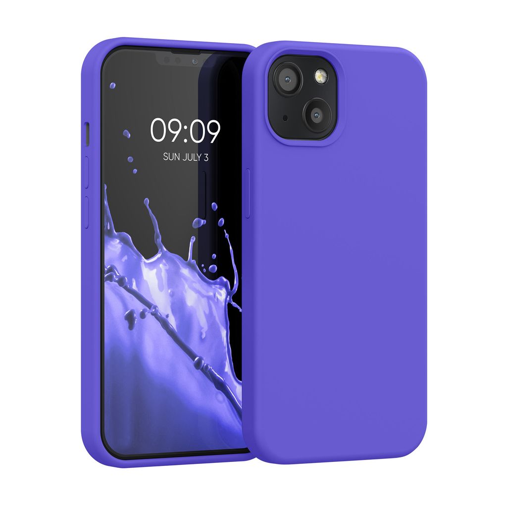 kwmobile Handyhülle für iPhone 13 Hülle, für iPhone 13 Case - Hülle Silikon - kabelloses Laden - Blauviolett