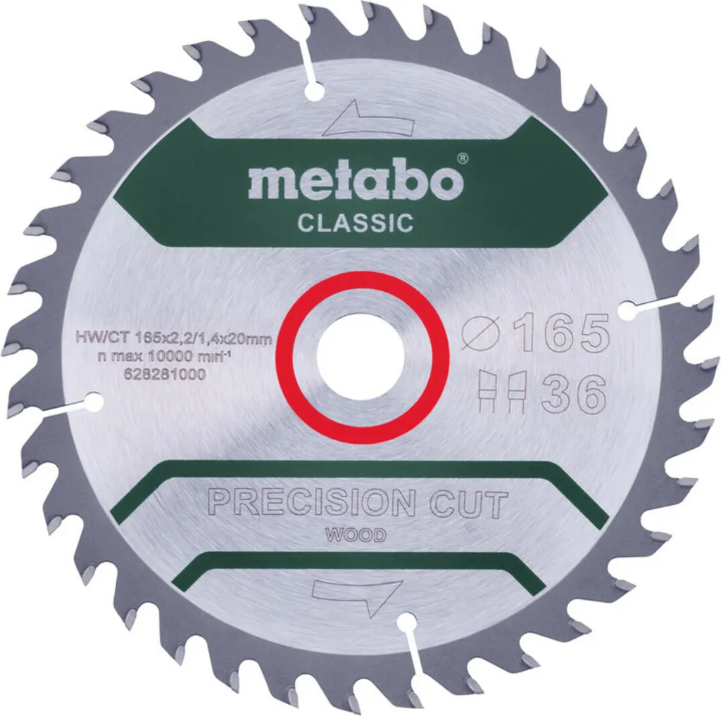 Lama Circolare Metabo PrecisionCut Classic 165mm 36 Denti WZ