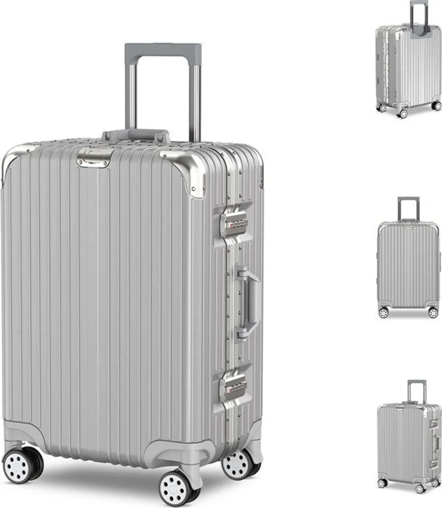 Voyagoux® AEON 72L Valigia Business Argento | Struttura in Alluminio Premium