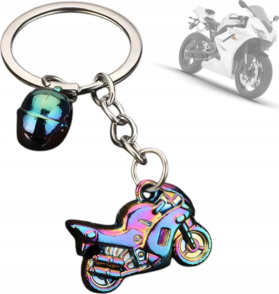 Portachiavi MOTORCYCLE MOTORHELM Metallo Oil-Slick | Regalo Moto
