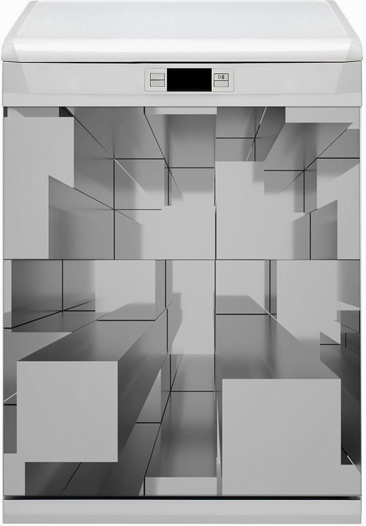 Küche Dekorative Magnete Magnet Folie für Geschirrspüler 60x80 cm - Graue Fliese