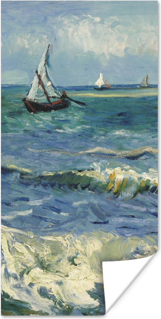 MuchoWow Poster Meereslandschaft bei Les Saintes-Maries-de-la-Mer - Vincent van Gogh 60x120 cm - Wandschmuck