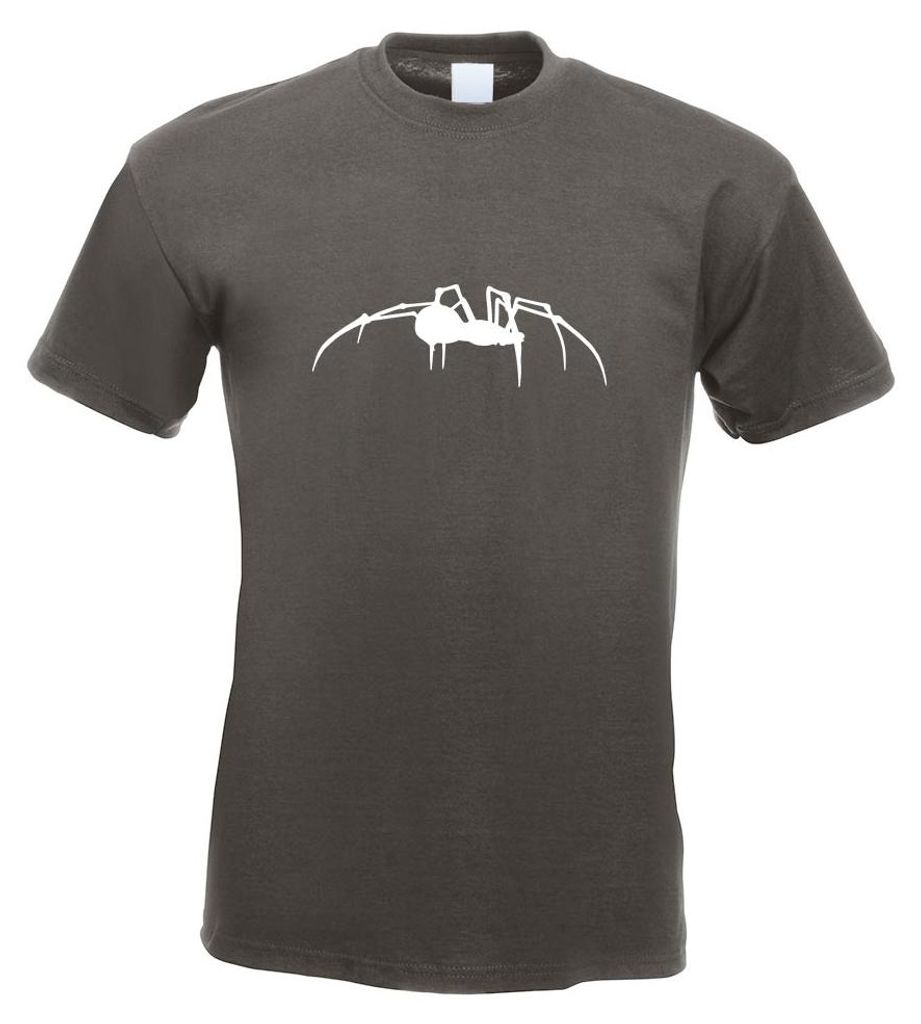 Kiwistar - T-Shirt - Graphit - Spinne Spider Silhouette Motiv Bedruckt Funshirt Design Print - mit Motiv Bedruckt - Funshirt Design - Sport - Freiz...
