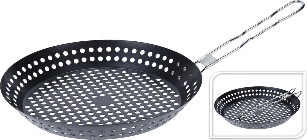 Grillpfanne Gelöchert Grillzubehör 24cm
