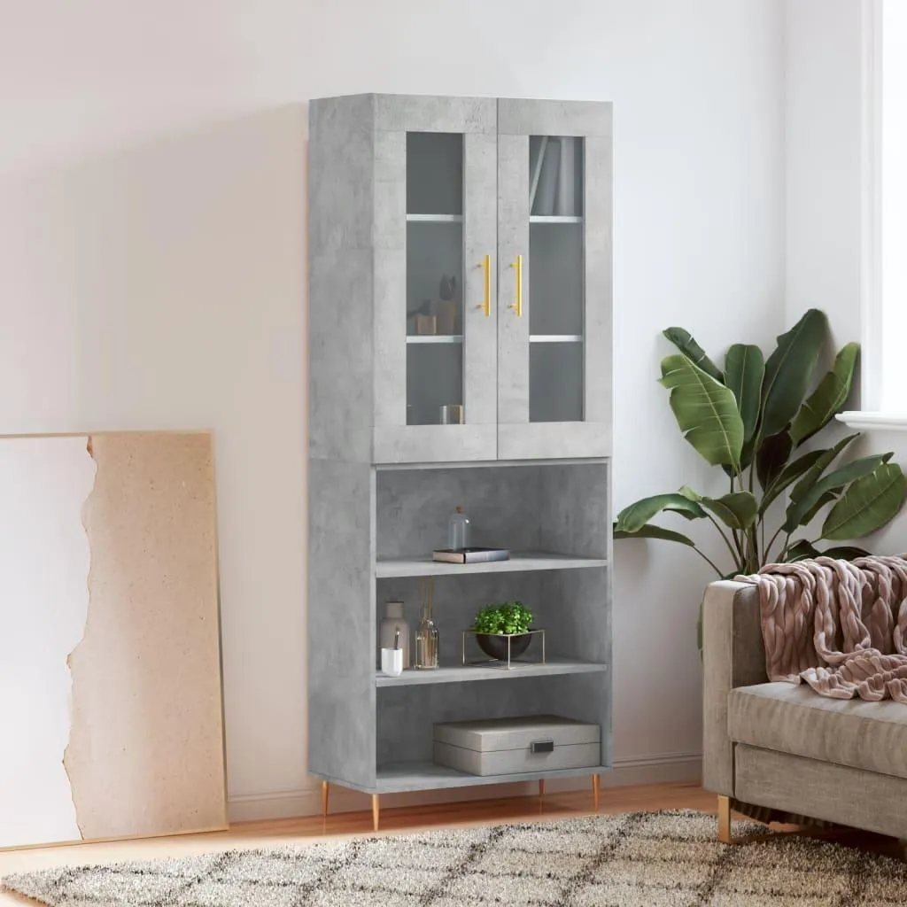 vidaXL Credenza Grigio Cemento 69,5x34x180 cm: Mobile Alto Industriale
