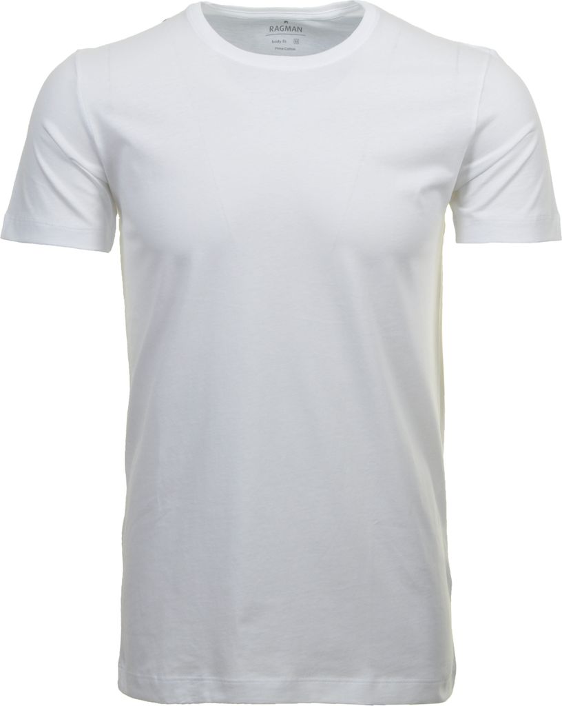 RAGMAN Herren T-Shirt Doppelpack Kurzarm Rundhals Body-Fit Jersey Weiß XL