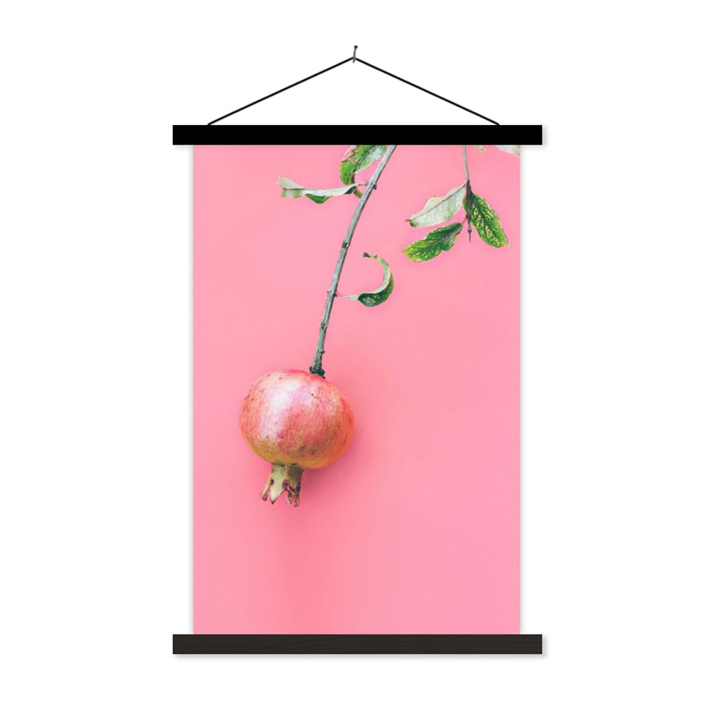 MuchoWow Textilposter Pflanzen - Sommer - Rosa 60x90 cm mit schwarzem Rahmen - Poster Wohnzimmer