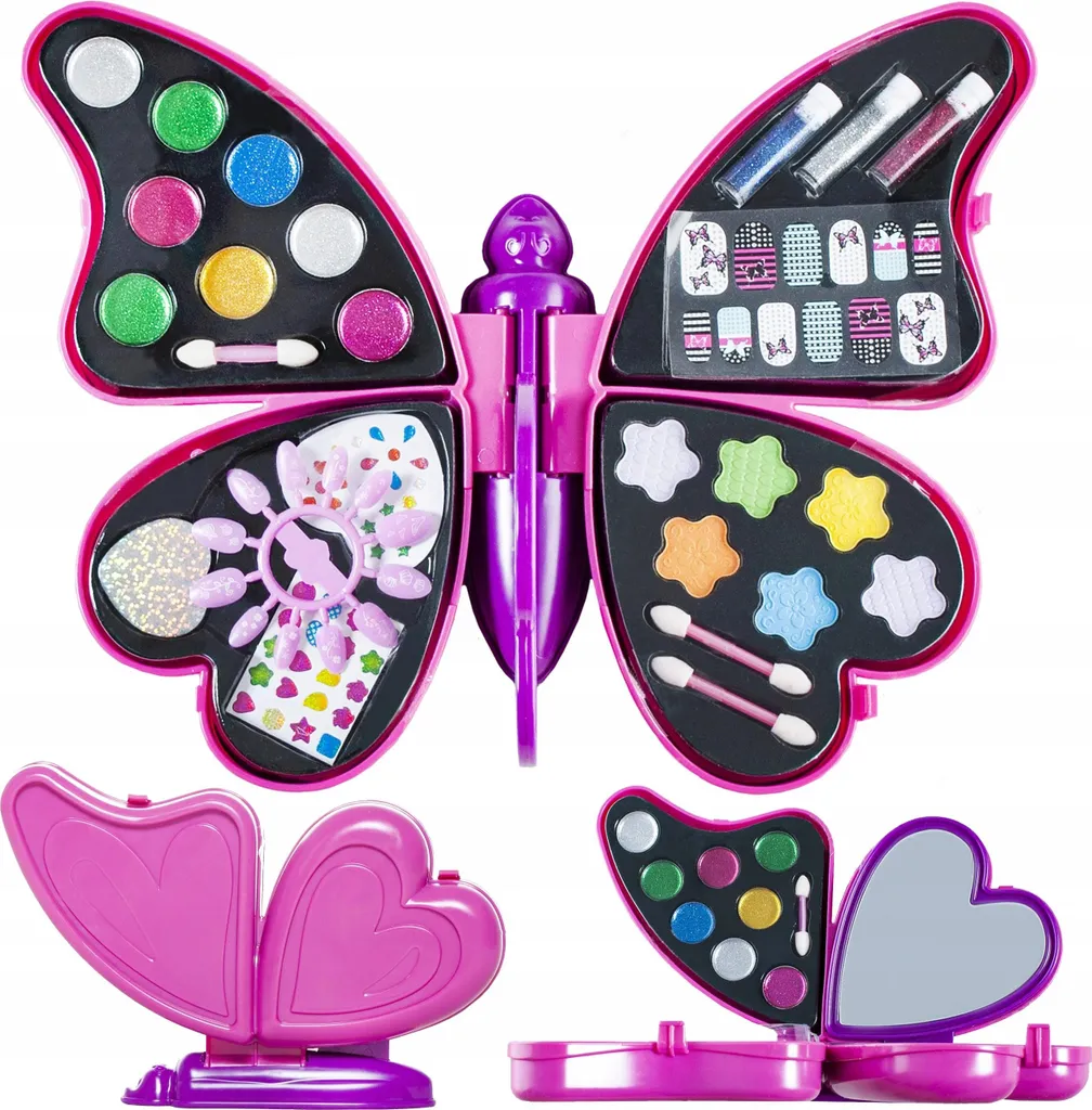 Maquillage enfant pour déguisement coffret Butterfly rose 92 pièces