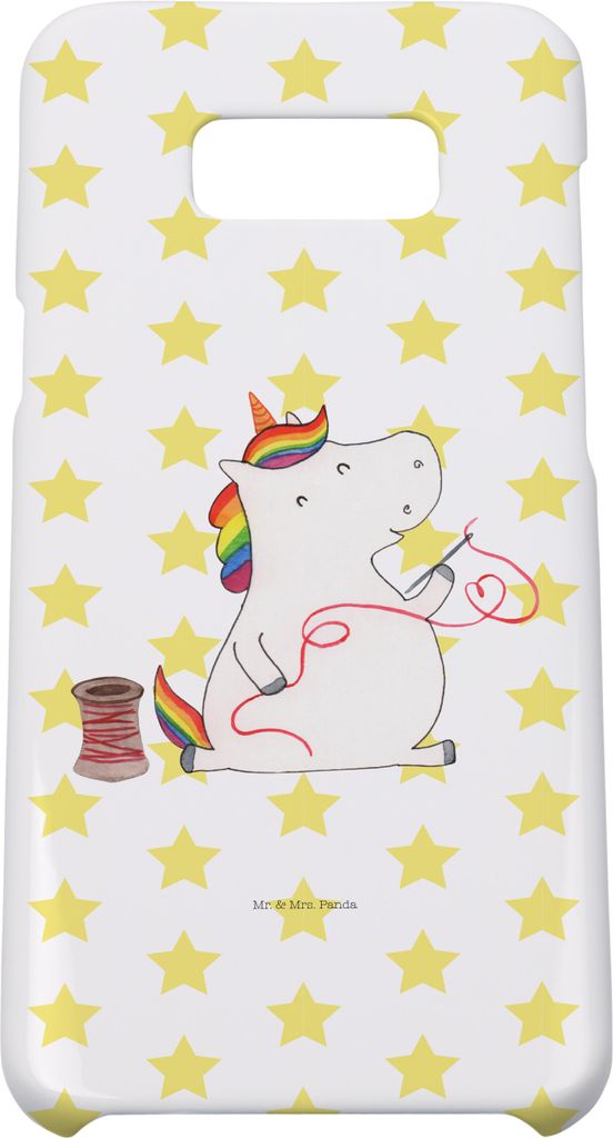 Mr. & Mrs. Panda Samsung Galaxy S8 plus Handyhülle Einhorn Näherin - Weiß - Geschenk, Einhörner, Hülle, Basteln, Handy, Häkeln, Stricken, Nä...