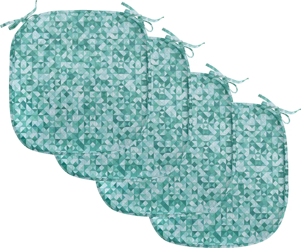 Lot de 4 Galettes de Chaise ABAKUHAUS Teal à Motif Mosaïque 40x40 cm