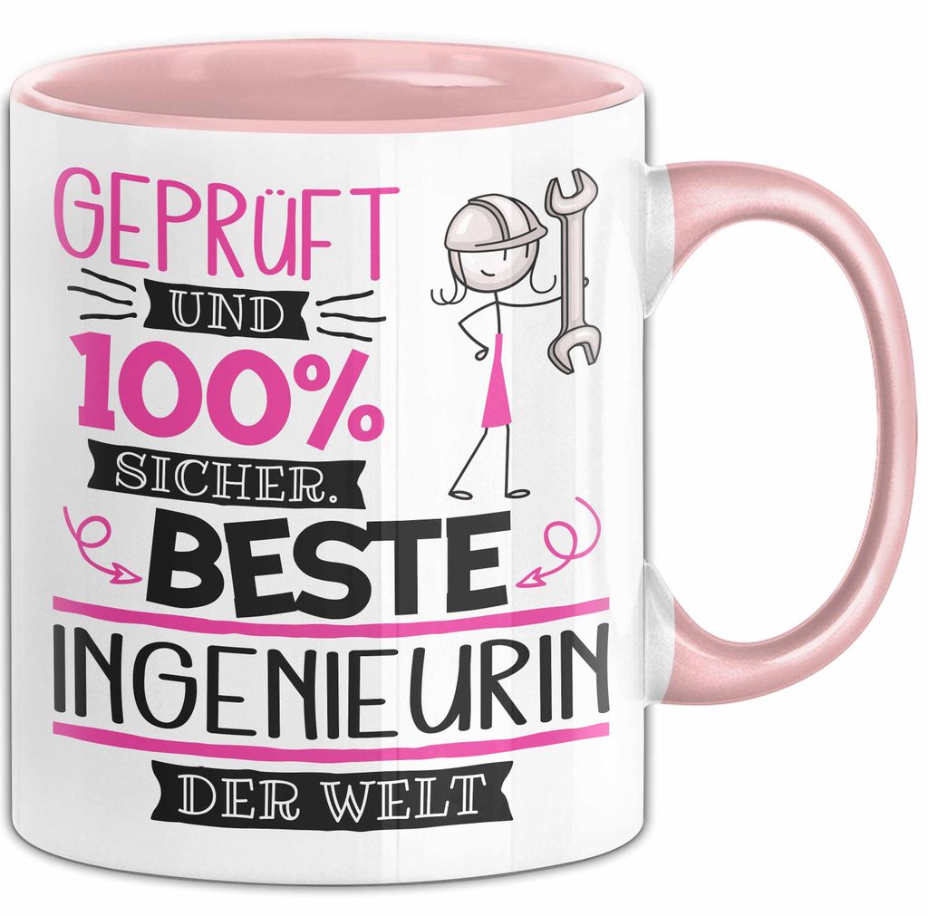 Beste Ingenieurin Der Welt Tasse Geschenk für Eine Ingenieurin Und Sicher Geschenkidee Geburtstag Weihnachten (Rosa)
