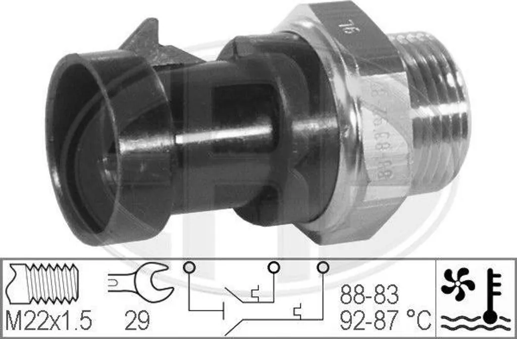 ERA 330279 Interruttore Ventola Radiatore per Fiat, Alfa, Peugeot