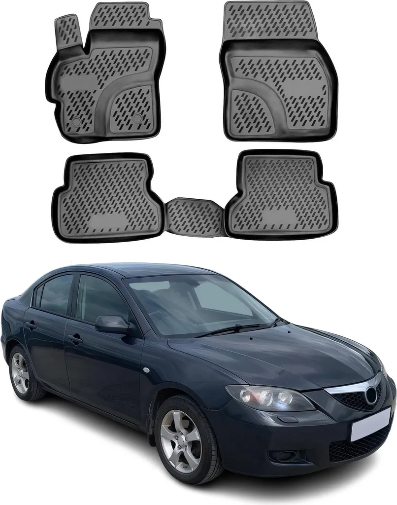Set 4 Tappetini TPE per Mazda 3 BK 2004-2009 - Resistenza All-Weather