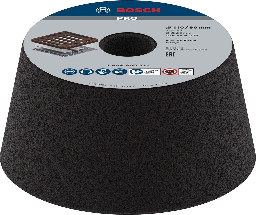 Bosch meule boisseau, conique métal/fonte 90 mm, 110 mm, 55 Image du produit 