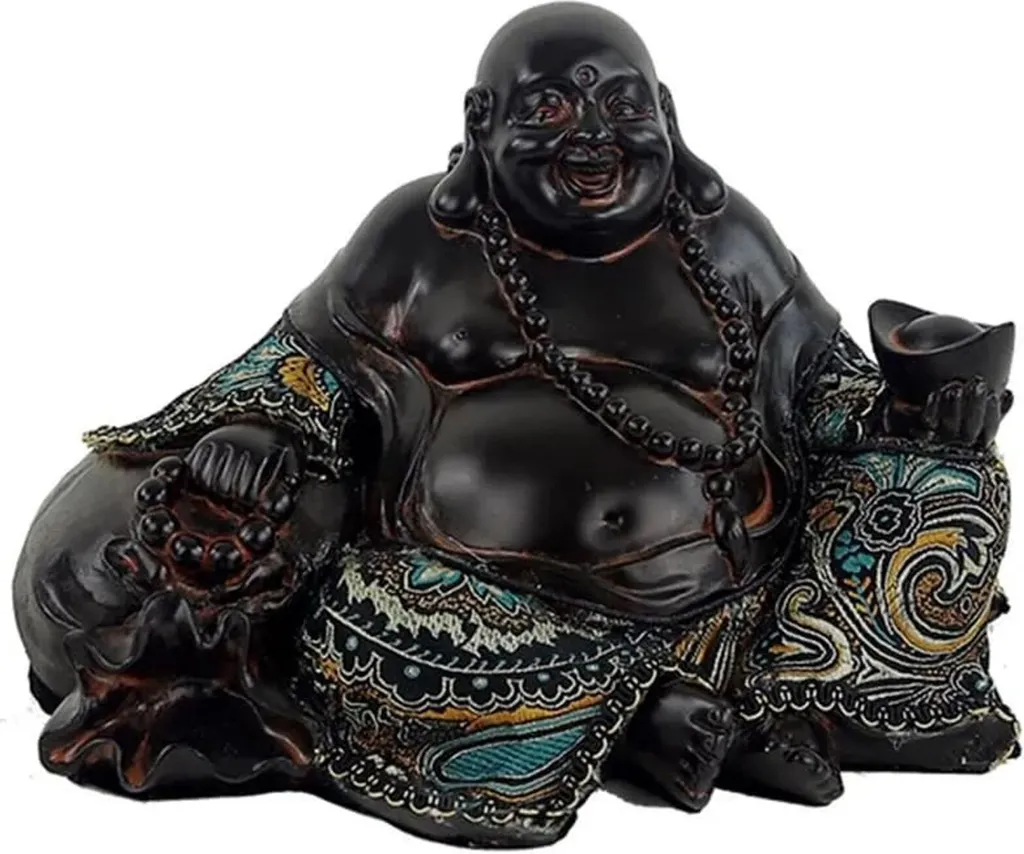 Statue de Bouddha Chinois Déco Zen - Sculpture Prospérité 20cm x 13cm