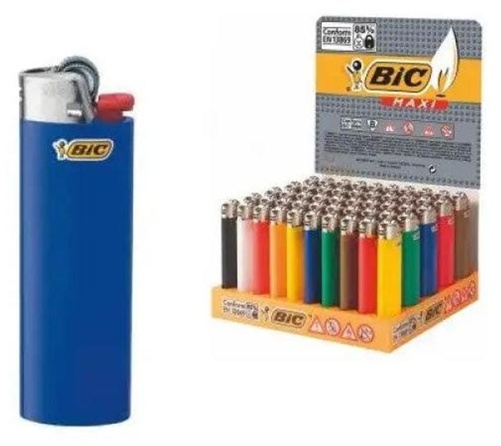 Feuerzeug BIC® Reibrad Maxi J26, neutral, sortiert, Display Produktbild 