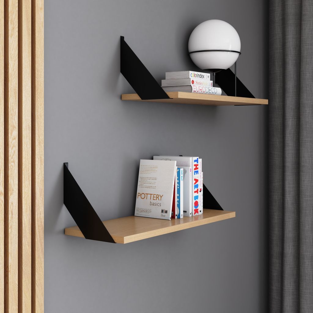 AKKE Eiche hell Hängeregal FLAT modern LOFT-style LxB: 50x20 cm