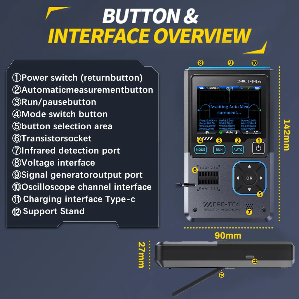 Oscilloscope de Poche pour Diagnostic Électronique et Tests de Circuit - 9
