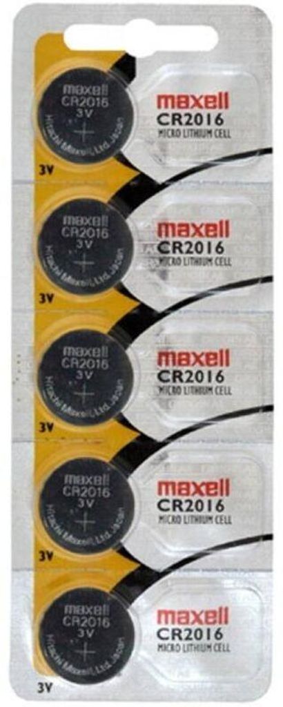 Maxell CR2016, pila de botón de litio, 3V, blister de 5 Imagen del producto 