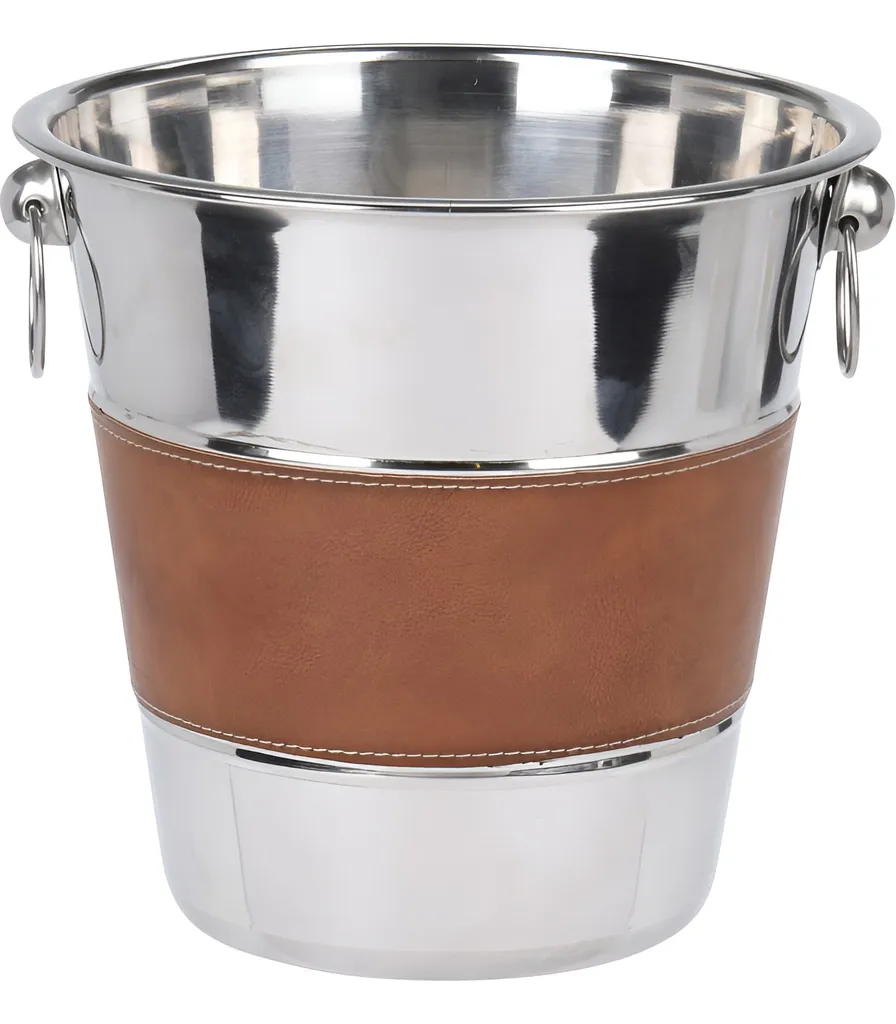 Seau à champagne inox argenté anti-condensation pour table de fête
