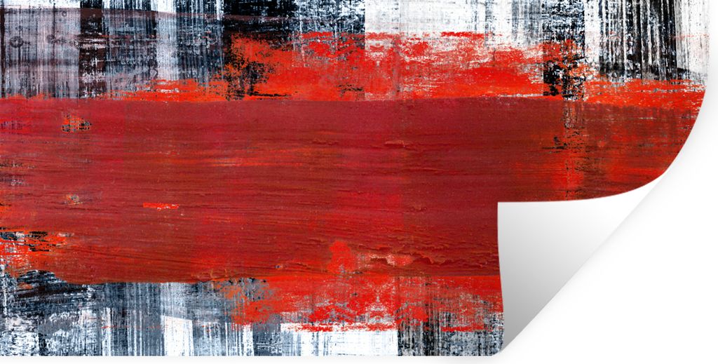 MuchoWow Wandtattoo Wandsticker Wandaufkleber Gemälde - Abstrakt - Rot - Öl 120x60 cm Selbstklebend und Repositionierbar - Sticker - Dekorfolie