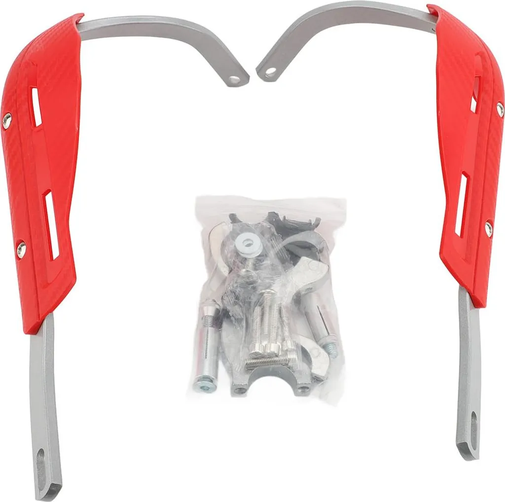 Protection guidon moto ajustable en alliage aluminium rouge et argent