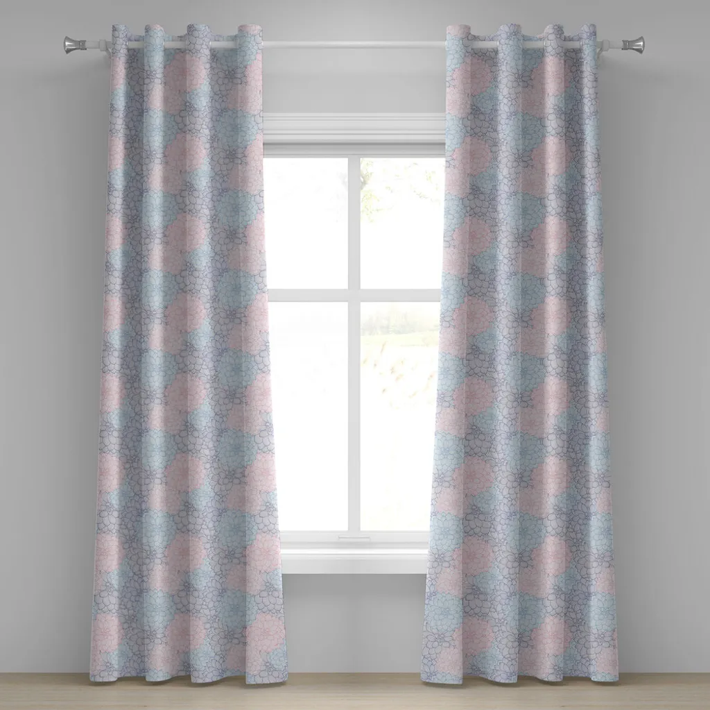 Rideau Dahlia anti-vis-à-vis décoratif 2 panneaux 280x245 cm à œillets