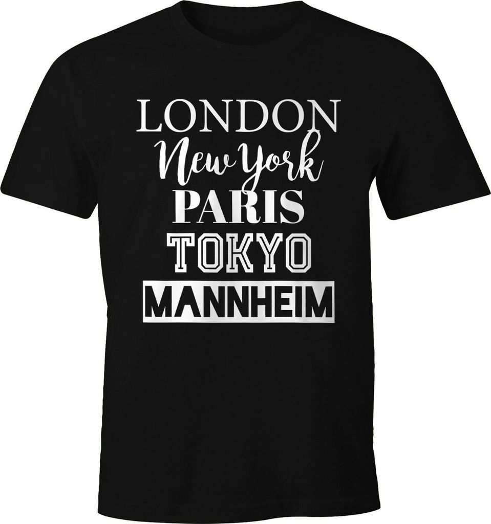 personalisierbares Herren T-Shirt Städtenamen London Paris New York Tokyo Deine eigene Stadt Dorf Ort Ortsname Metropolen Fun-Shirt Städte-Shirt ...