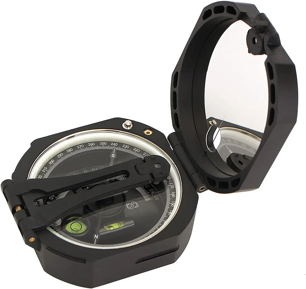 Boussole de poche étanche en métal vert armée avec cadran lumineux