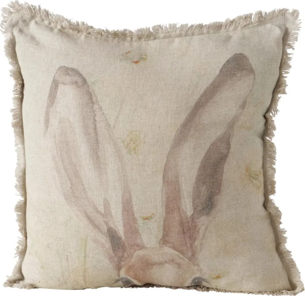 Coussin décoratif lin 45x45 cm RABBIT pour déco salon et chambre