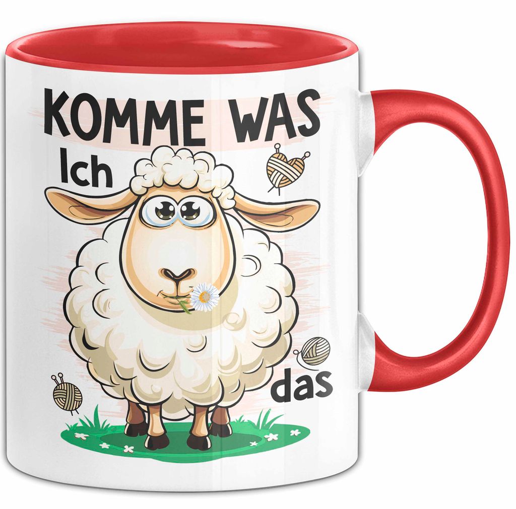 Sarkastisches Schaf Tasse Geschenkidee Sheep That Tierhumor (Rot)