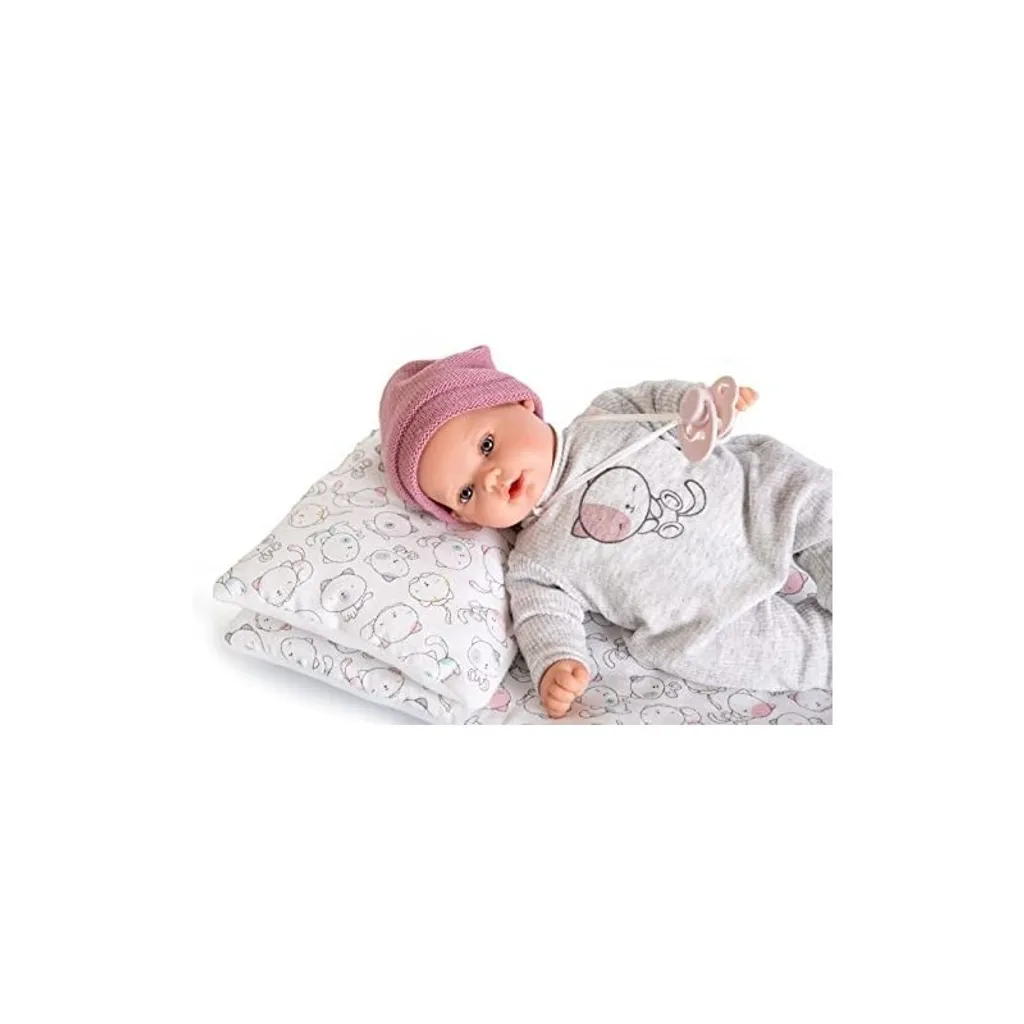 Cadeau Enfant : Poupée Kíka Antonio Juan 27cm Rose avec Sac Douillet