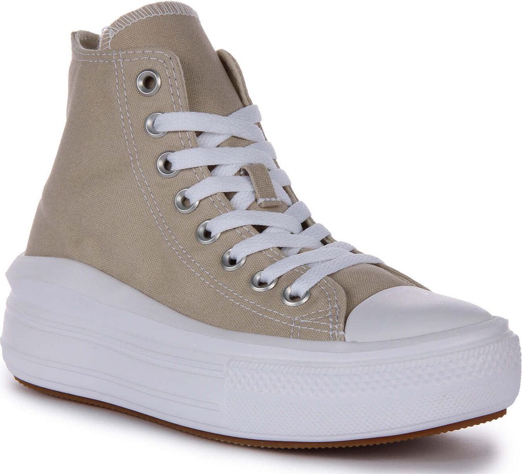 Converse Chuck Taylor All Star Move Frauen Schnürung Le wand Plattform Turnschuhe Ste – 8 Großbritannien - 41,5 EU - 10 US / Stein