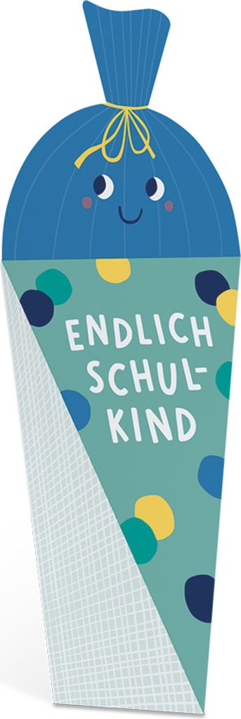 Maxi-Schultüte "Endlich Schulkind" blau, 36 x 8 cn