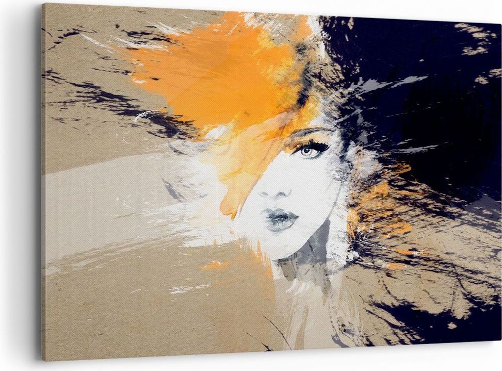 Bild auf Leinwand - Leinwandbild - Abstraktion Frau - 100x70cm - Wand Bild - Wanddeko - Wandbilder - Leinwanddruck - Bilder - Kunstdruck - Wanddeko...