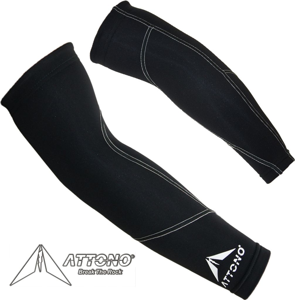 ATTONO Fahrrad Armlinge Warme Mountainbike Thermo Armwärmer schwarz