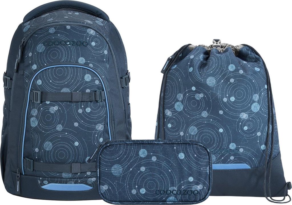 Coocazoo, Schulrucksack-Set MATE Blue Orbit 3-teilig