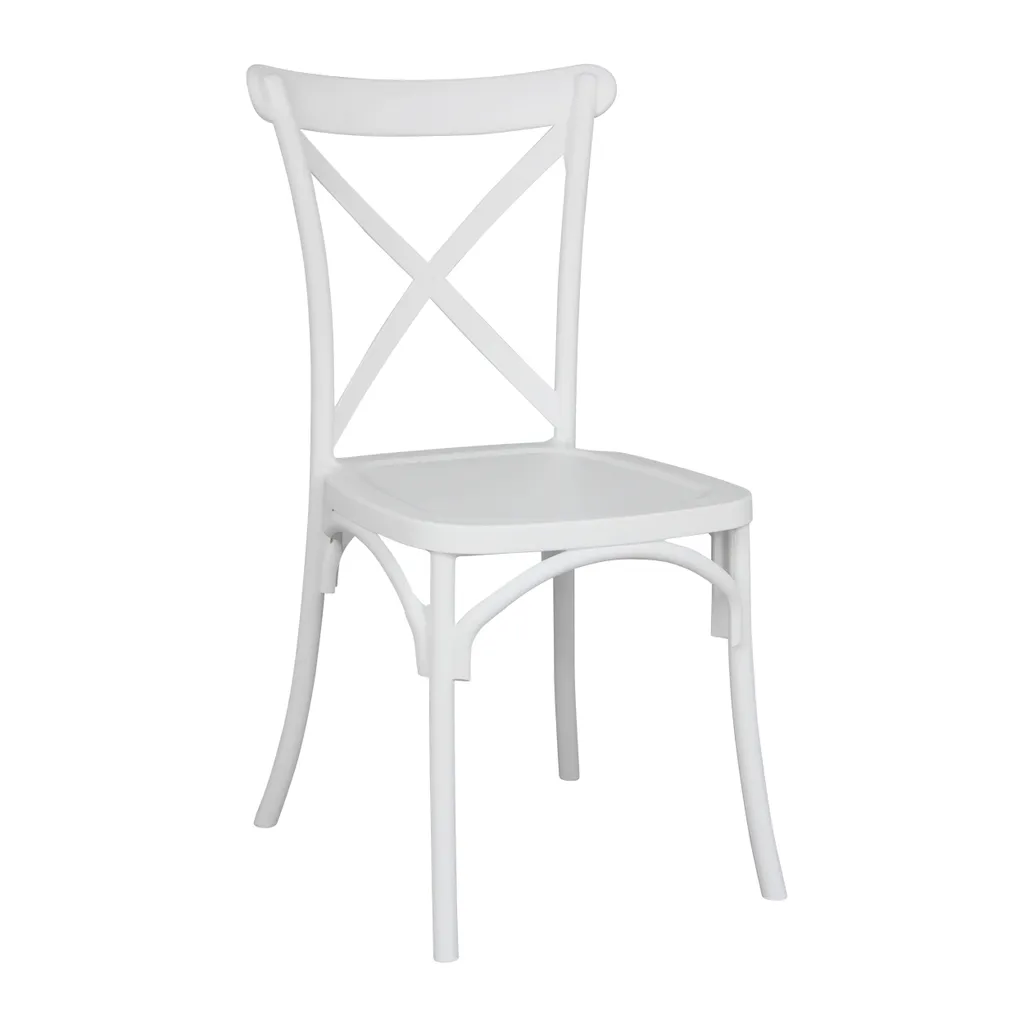 Chaise de terrasse empilable blanche Oviala Dublin : Gain de place idéal
