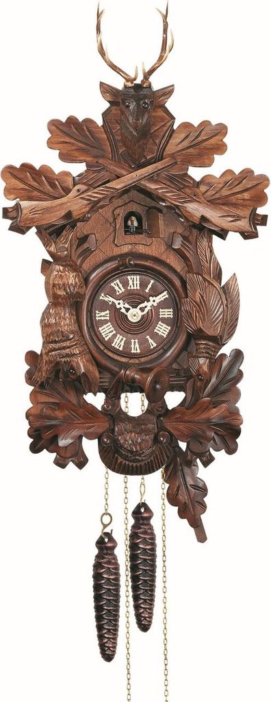 Engstler - 722 - Kuckucksuhr - 1-Tag-Kettenzugwerk - Nussbaum - 26 cm