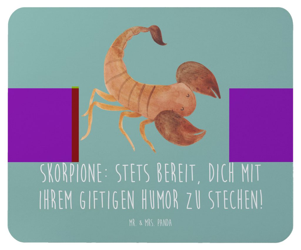 Mr. & Mrs. Panda Mouse Pad Skorpion Humor - Meeresbrise - Geschenk, Geschenke Sternzeichen, laptop mousepad, Mauspad, Eifersucht, Tierkreiszeichen,...